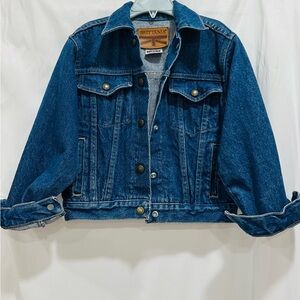 Brittania Youth Blue Jean‎ Jacket Medium 5/6, Snaps, USA